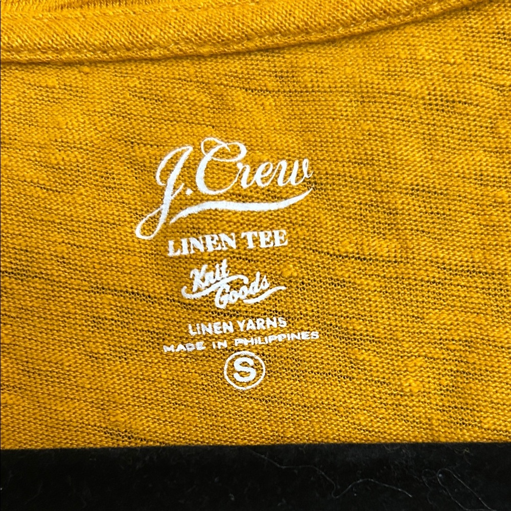 J. Crew 100% Linen Sleeveless V-Neck Pocket Tank in Mustard Yellow Small - Picture 2 of 6